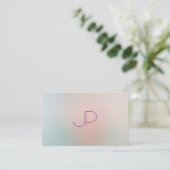 Pastel Kleuren Modern Monogram Professioneel Elega Visitekaartje (Staand voorkant)