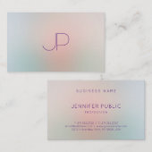 Pastel Kleuren Modern Monogram Professioneel Elega Visitekaartje (Voorkant / Achterkant)