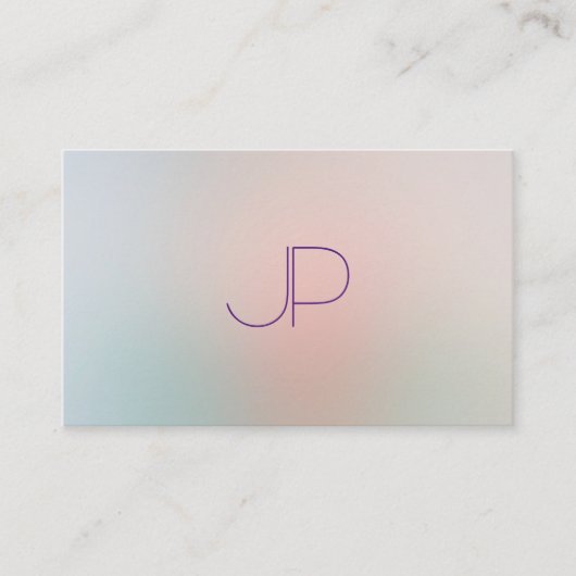 Pastel Kleuren Modern Monogram Professioneel Elega Visitekaartje (Voorkant)