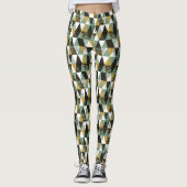 Pastel Kleuren Moderne Geometrische Driehoeken Pat Leggings (Voorkant)