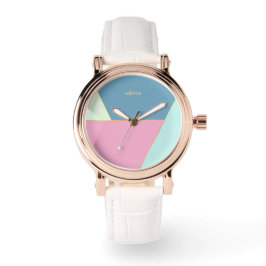 Pastel kleuren monogram initialen eWatch Horloge