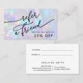 Pastel kleuren Opal verwijzingskaart Visitekaartje (Voorkant / Achterkant)