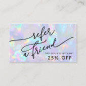 Pastel kleuren Opal verwijzingskaart Visitekaartje (Voorkant)