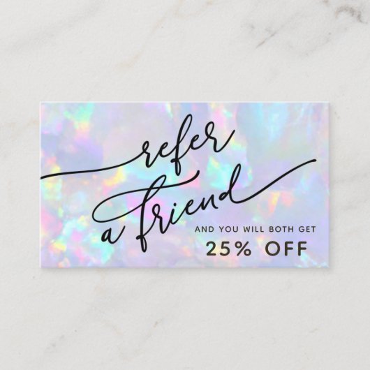 Pastel kleuren Opal verwijzingskaart Visitekaartje (Voorkant)