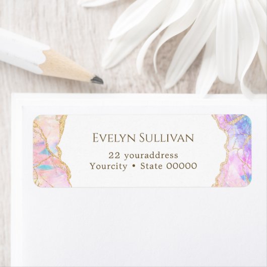 Pastel kleuren optioneel retour address label (Insitu)