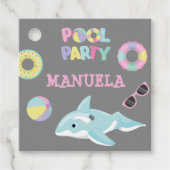 PASTEL KLEUREN ORCA FLOAT POOL PARTY BEDANKJES LABELS (Voorkant)