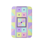 Pastel kleuren & paarse harten kloppen badmat (Voorkant Verticaal)