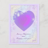 Pastel kleuren & paarse harten kloppen briefkaart (Voorkant)