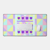 Pastel kleuren & paarse harten kloppen bureaumat (Keyboard & Muis)