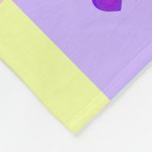 Pastel kleuren & paarse harten kloppen fleece deken (Hoek)
