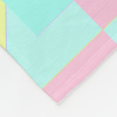 Pastel kleuren & paarse harten kloppen fleece deken (Hoek)