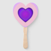 Pastel kleuren & paarse harten kloppen handwaaier (Achterkant)