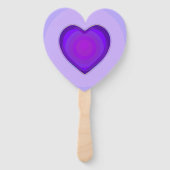 Pastel kleuren & paarse harten kloppen handwaaier (Voorkant)