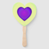 Pastel kleuren & paarse harten kloppen handwaaier (Achterkant)