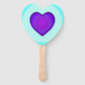 Pastel kleuren & paarse harten kloppen handwaaier (Voorkant)