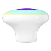 Pastel kleuren & paarse harten kloppen keramische knop (Zijkant)