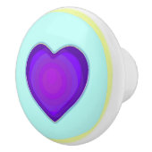 Pastel kleuren & paarse harten kloppen keramische knop (Rechts)