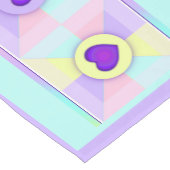 Pastel kleuren & paarse harten kloppen korte tafelloper (Hoek)