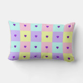 Pastel kleuren & paarse harten kloppen kussen (Achterkant)