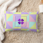 Pastel kleuren & paarse harten kloppen kussen (Deken)