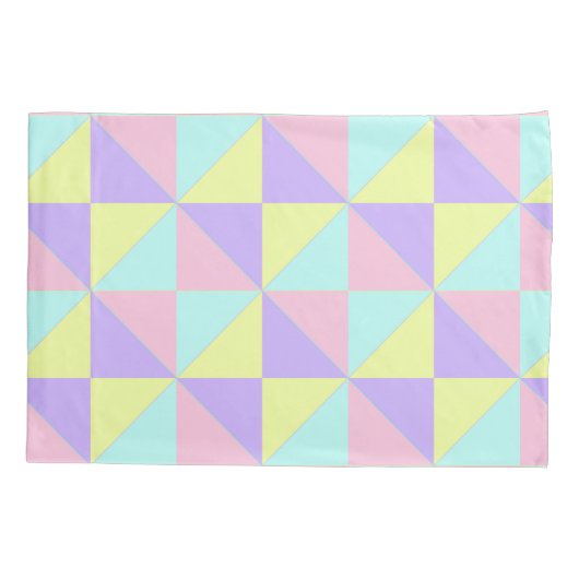 Pastel kleuren & paarse harten kloppen kussensloop (Achterkant)