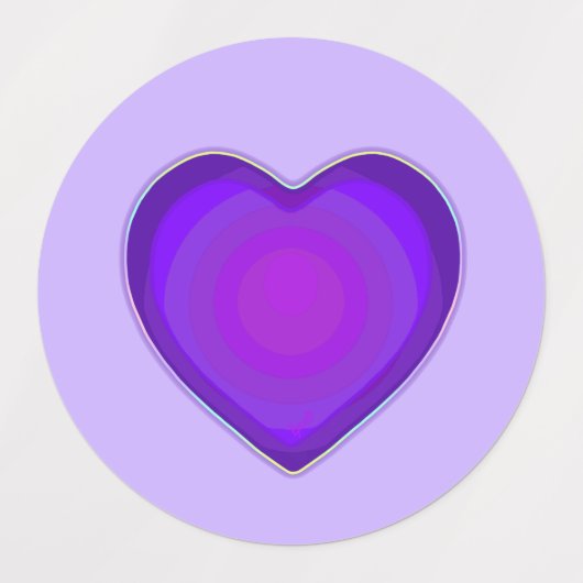 Pastel kleuren & paarse harten kloppen labels (Design 1)