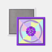 Pastel kleuren & paarse harten kloppen magneet (Voorkant / Achterkant)