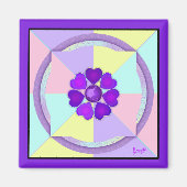 Pastel kleuren & paarse harten kloppen magneet (Voorkant)