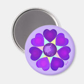 Pastel kleuren & paarse harten kloppen magneet (Voorkant / Achterkant)