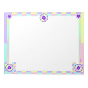 Pastel kleuren & paarse harten kloppen notitieblok