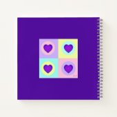 Pastel kleuren & paarse harten kloppen notitieboek (Achterkant)