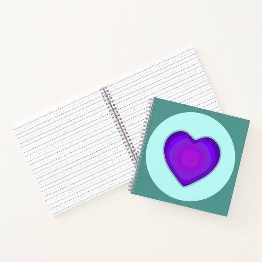 Pastel kleuren & paarse harten kloppen notitieboek (Binnen)