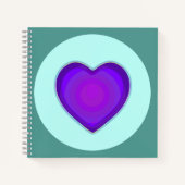 Pastel kleuren & paarse harten kloppen notitieboek (Voorkant)