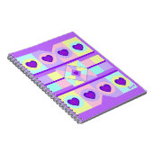 Pastel kleuren & paarse harten kloppen notitieboek (Rechterzijde)