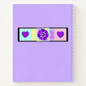 Pastel kleuren & paarse harten kloppen notitieboek (Achterkant)
