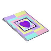 Pastel kleuren & paarse harten kloppen notitieboek (Rechterzijde)