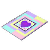 Pastel kleuren & paarse harten kloppen notitieboek (Linkerzijde)