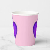Pastel kleuren & paarse harten kloppen papieren bekers (Rechts)