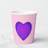 Pastel kleuren & paarse harten kloppen papieren bekers (Voorkant)