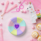 Pastel kleuren & paarse harten kloppen papieren kommen (Feest)