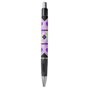 Pastel kleuren & paarse harten kloppen pen