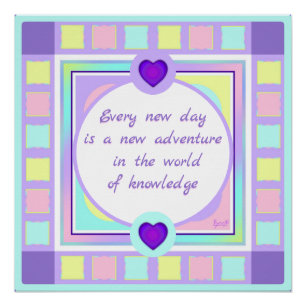 Pastel kleuren & paarse harten kloppen perfect poster