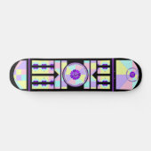 Pastel kleuren & paarse harten kloppen persoonlijk skateboard (Horizontaal)