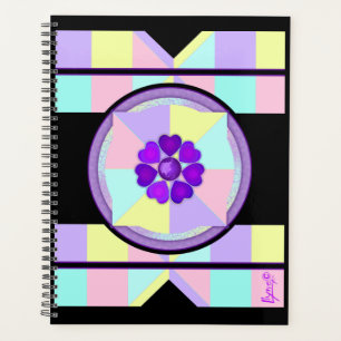Pastel kleuren & paarse harten kloppen planner