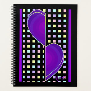 Pastel kleuren & paarse harten kloppen planner