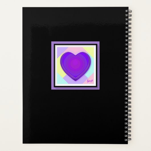 Pastel kleuren & paarse harten kloppen planner (Achterkant)