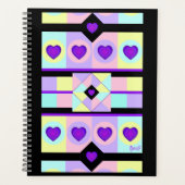 Pastel kleuren & paarse harten kloppen planner (Voorkant)