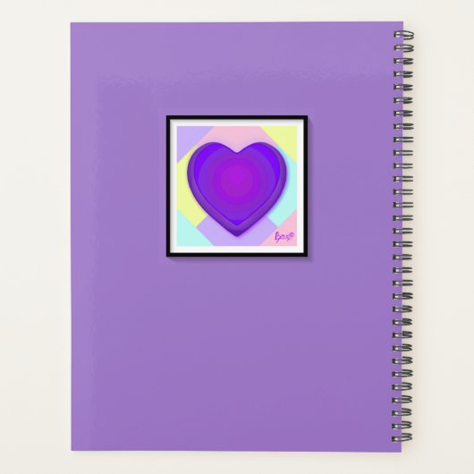 Pastel kleuren & paarse harten kloppen planner (Achterkant)