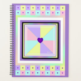 Pastel kleuren & paarse harten kloppen planner