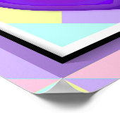 Pastel kleuren & paarse harten kloppen poster (Hoek)